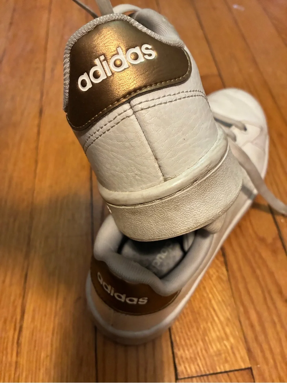 Adidas Men’s Off-White Leather Low-Top Sneakers